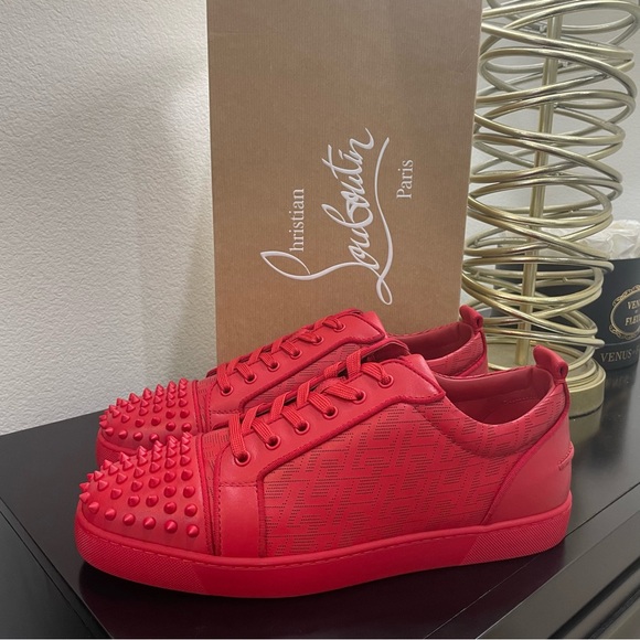 Christian Louboutin Louis Junior Spikes Orlato Red 44.5 - Picture 1 of 8